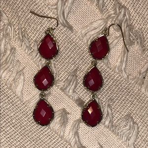 Kendra Scott Red Drop Earrings